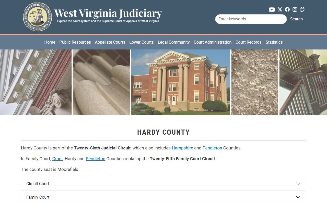 Hardy County court information for court records after arrest