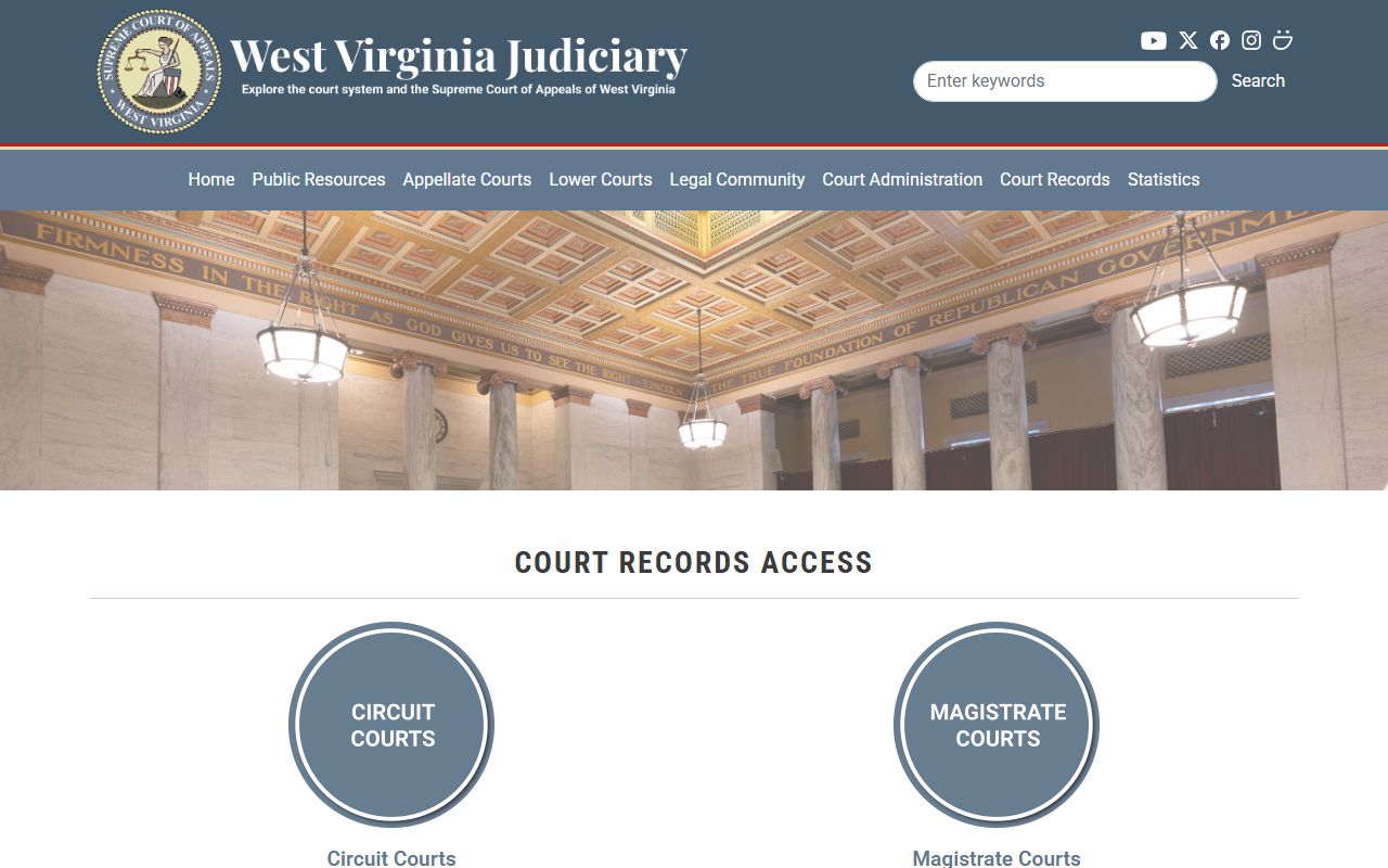 Hardy County court records access page for arrest case lookup
