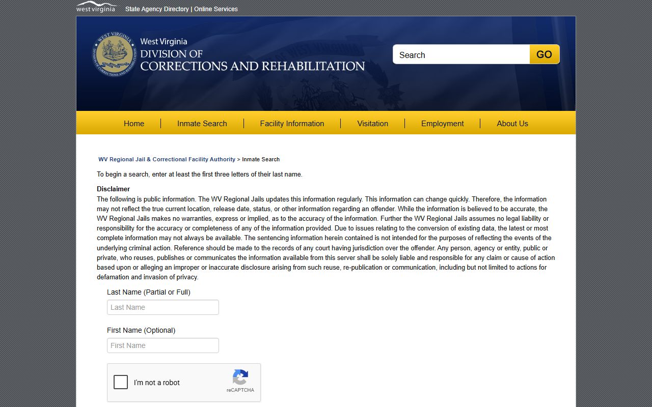 Hardy County inmate population regional jail offender search